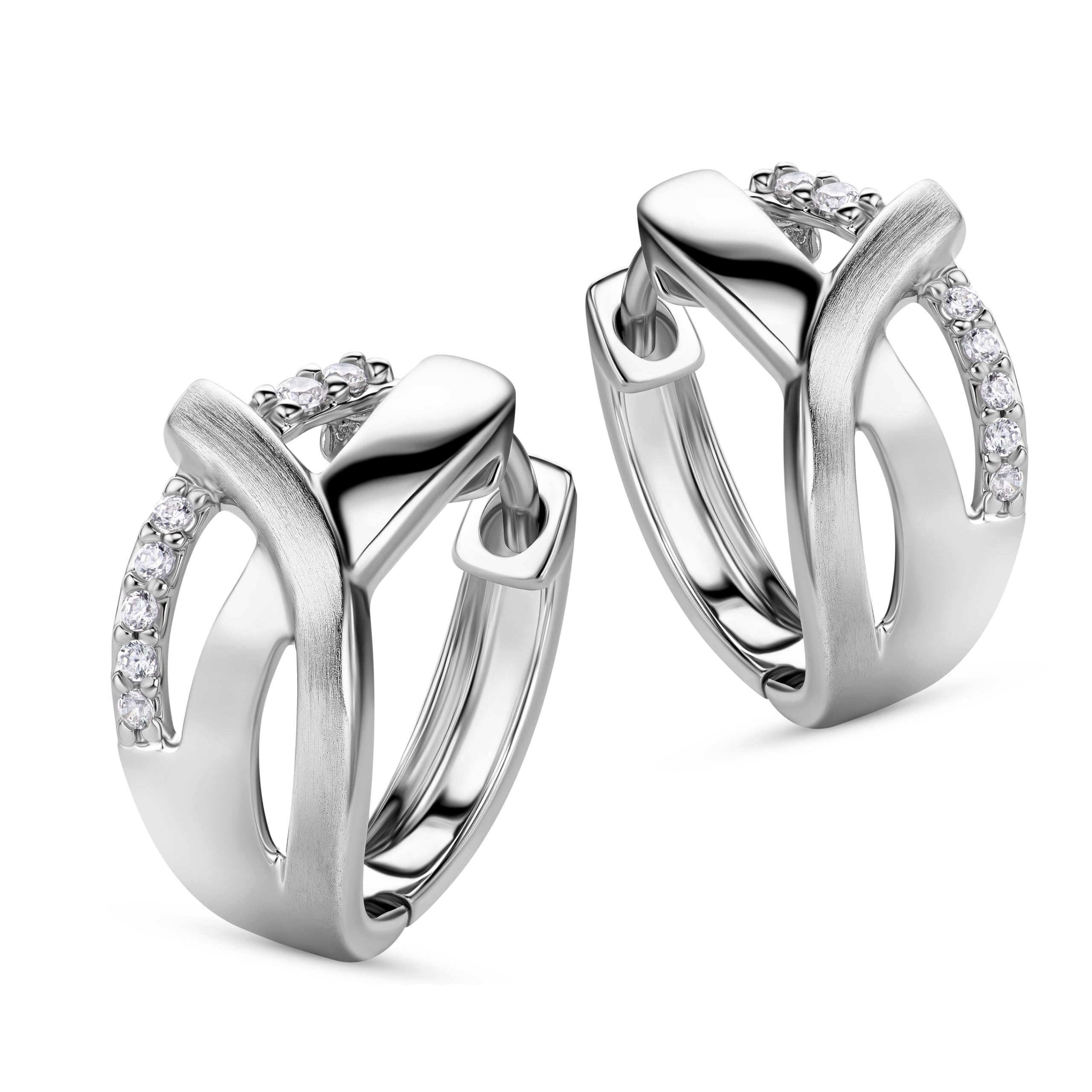 Miore Orecchini Cerchio Donna con o Senza Zirconi Brillanti in Argento 925 - Argento 925 Placcato Oro Giallo 18K 750, Orecchino Cerchi a lobo anallergici. Chiusura con perno passante e scatto.