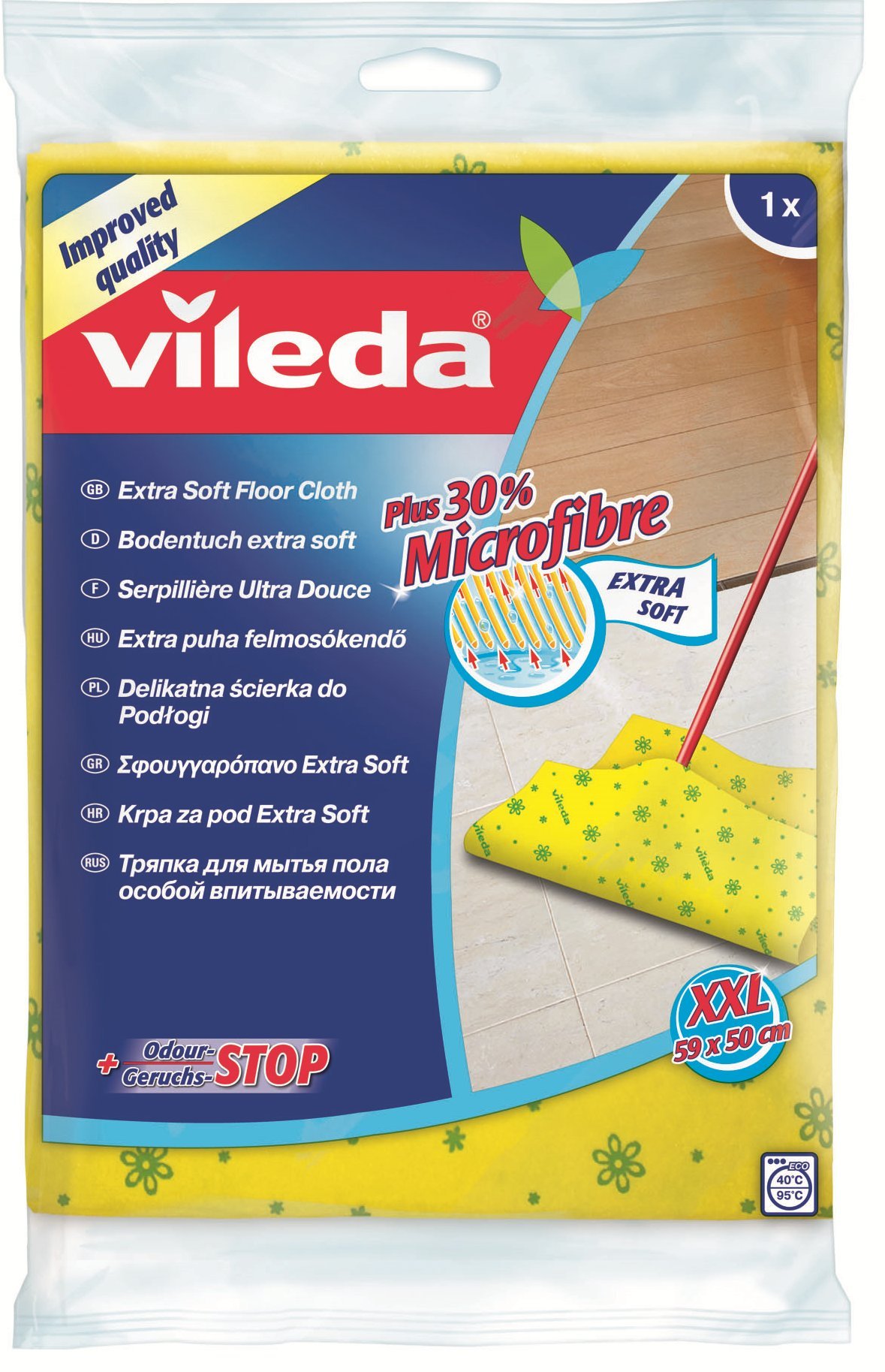 Vileda 141444 Serpillière Coton Multicolore 13 x 13 x 3 cm