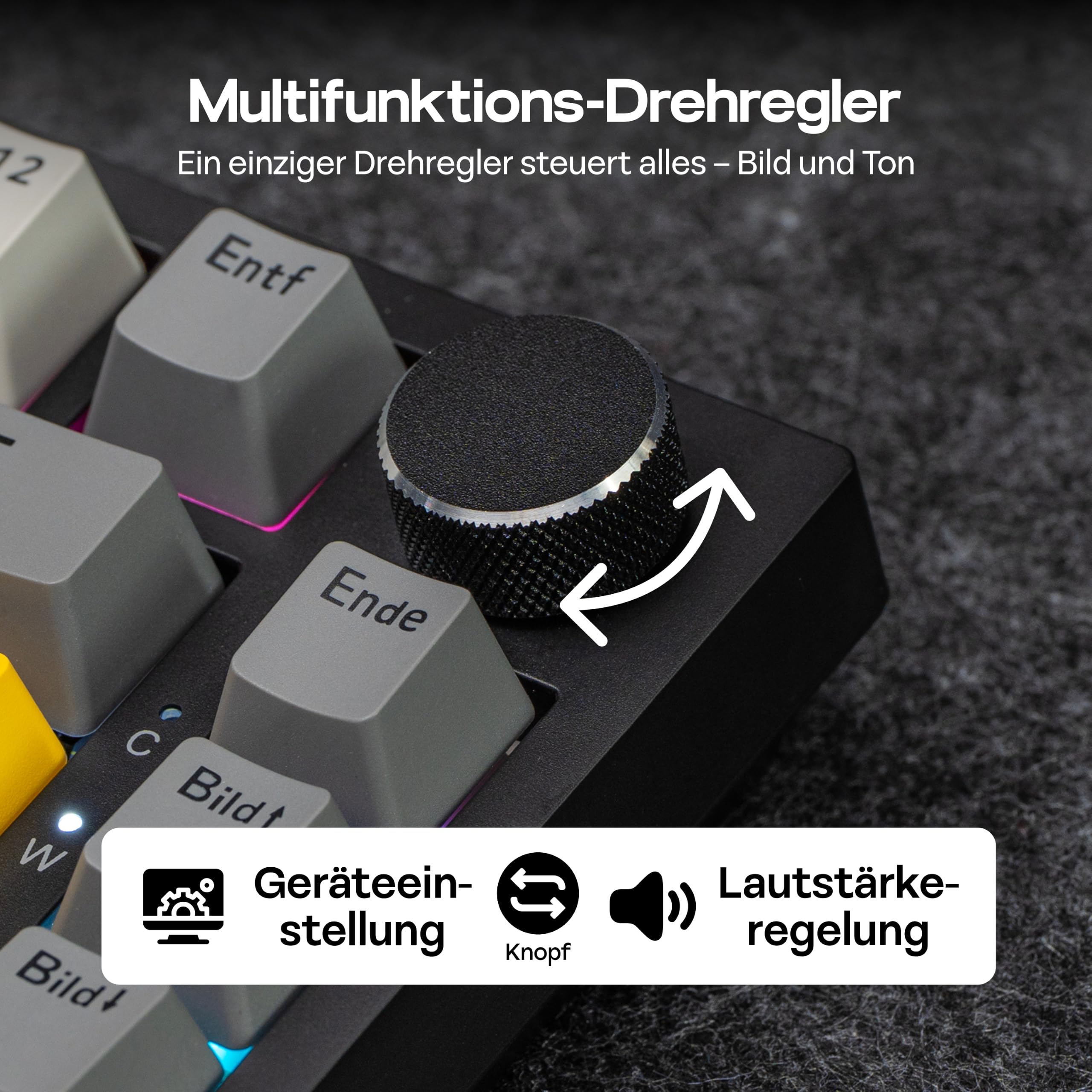 MechLands AK820 PRO 75% Mechanische Tastatur, QWERTZ Deutsches Layout, 3 Modi Drahtlose Tastatur mit TFT-Bildschirm & Cremiger Dichtungsstruktur, Hot-Swap-fähig, RGB, NKRO für Win/Mac (Schwarz)