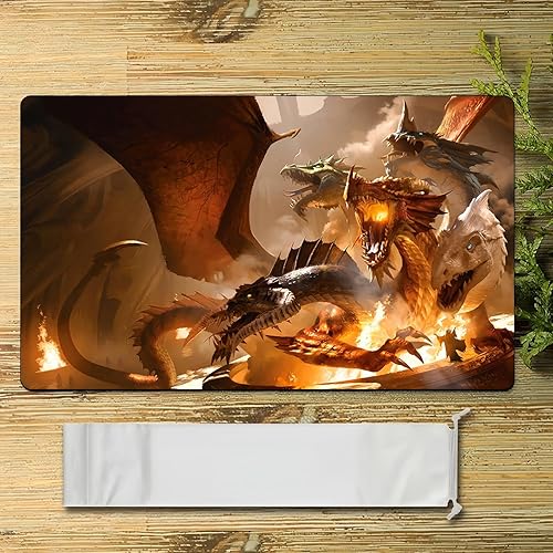 Miniatura 2 de Dragon TCG Playmat, 24 x 14 pulgadas - MTG, DTCG, CCG, RPG - Tapete de juego de cartas coleccionables de superficie lisa colección de goma