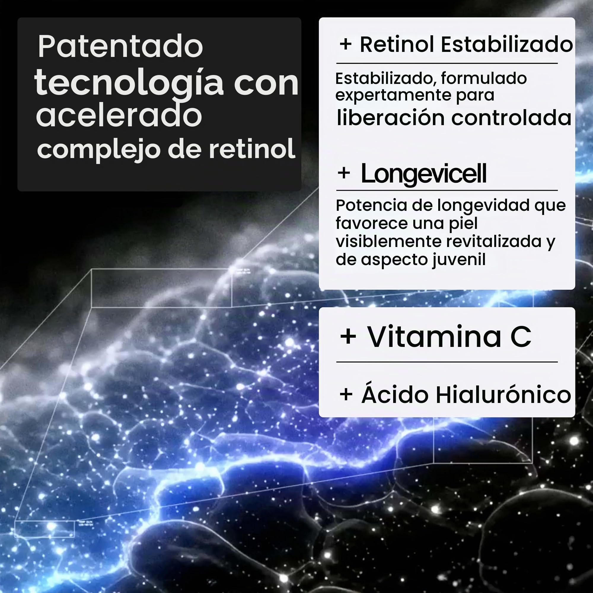Neutrogena Crema regeneradora de acción rápida para cara y cuello con retinol y ácido hialurónico antiarrugas, 48 g