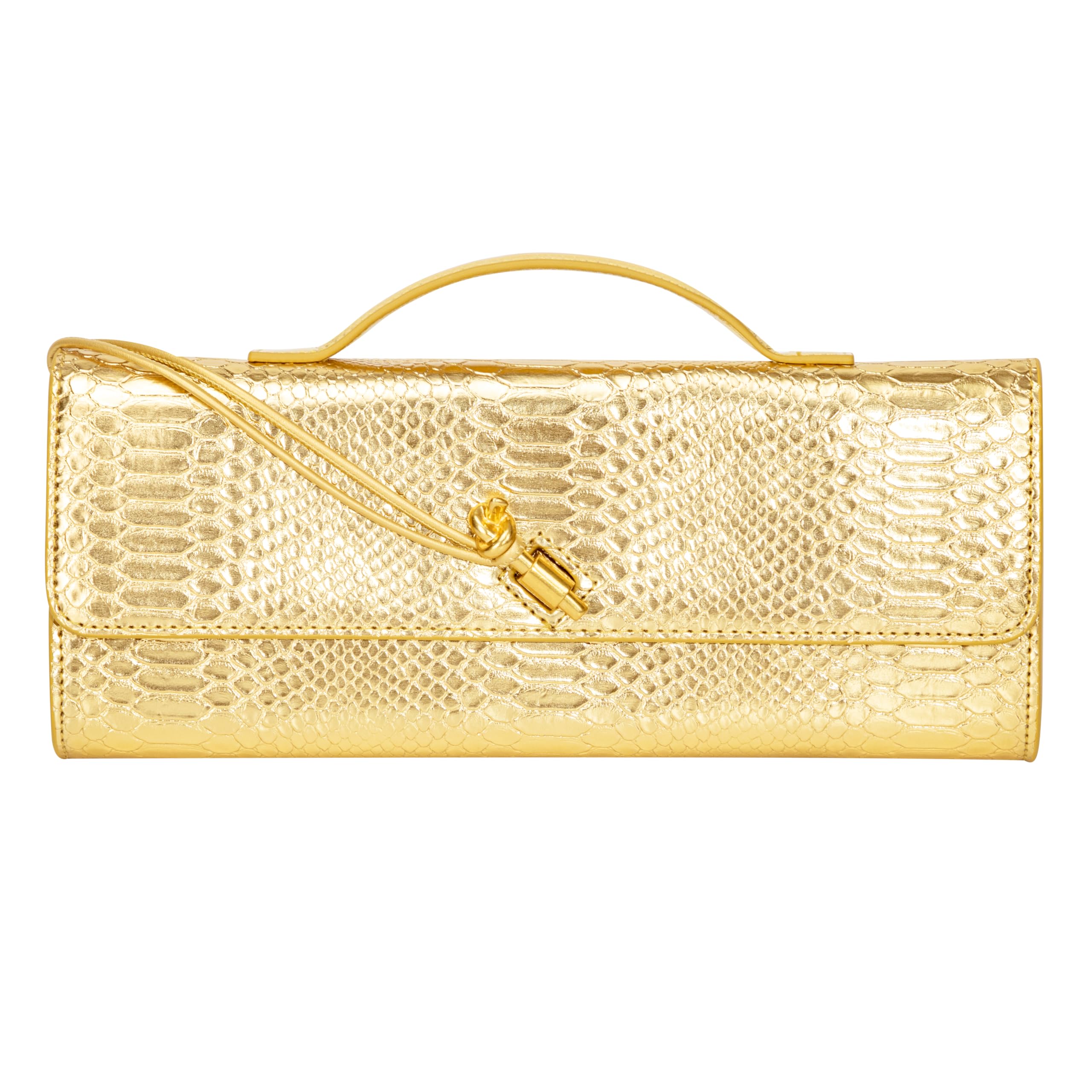 Elegant Evening Clutch Purse for Women – Structured Crocodile PU Leather Handbag for Wedding & Formal Party