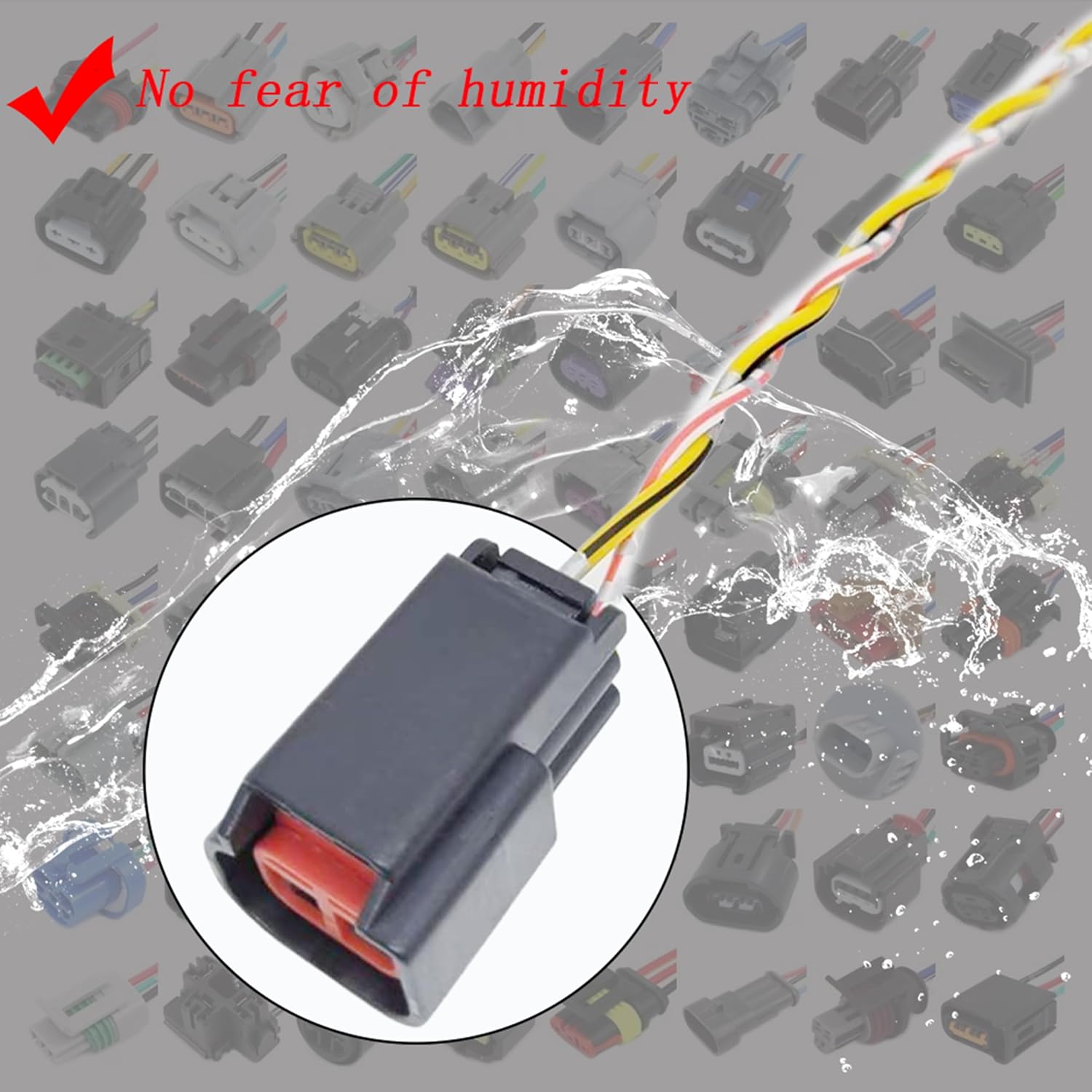 Camshaft Position Sensor Harness Connector Plug Compatible with Ford F150 F250 F350 E150 E250 E350 Explorer Mustang Expedition Taurus Lincoln Mark Mercury Jaguar 1W7Z6B288AB, PC643, 907722, 1800527