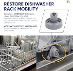 WD12X10231 Dishwasher Lower Rack Wheel and Stud by Canamax - Compatible with General Electric Dishwasher - Replaces AP3994981 1263942 PS1481883 EA1481883 GCD4800L00BB GCD4800L00SS - PACK OF 8