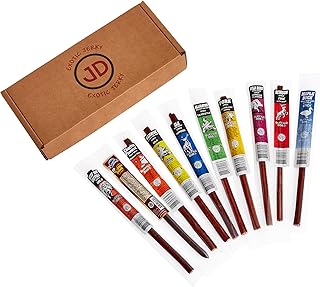 Jerky Dynasty Buffalo Bob's Mixed Exotic Variety Set - 10-Piece Assortment of Exotic Meats including Wild Boar, Venison an...