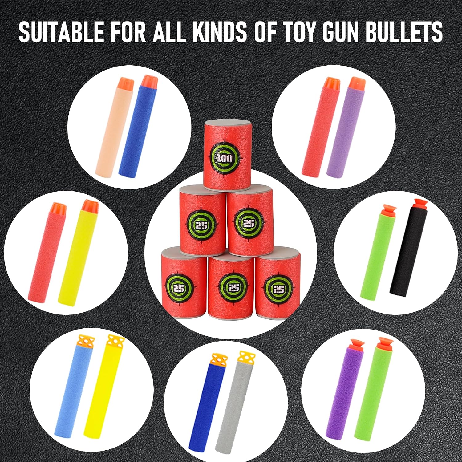 EKIND Foam Can Target Compatible for Nerf Elite Series Blasters & Target Games