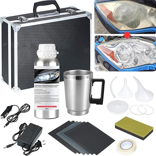 Miniatura 5 de Líquido de restauración de faros delanteros de 6.8 fl oz, líquido de reparación de faros delanteros, kit de pulido de reparación de faros