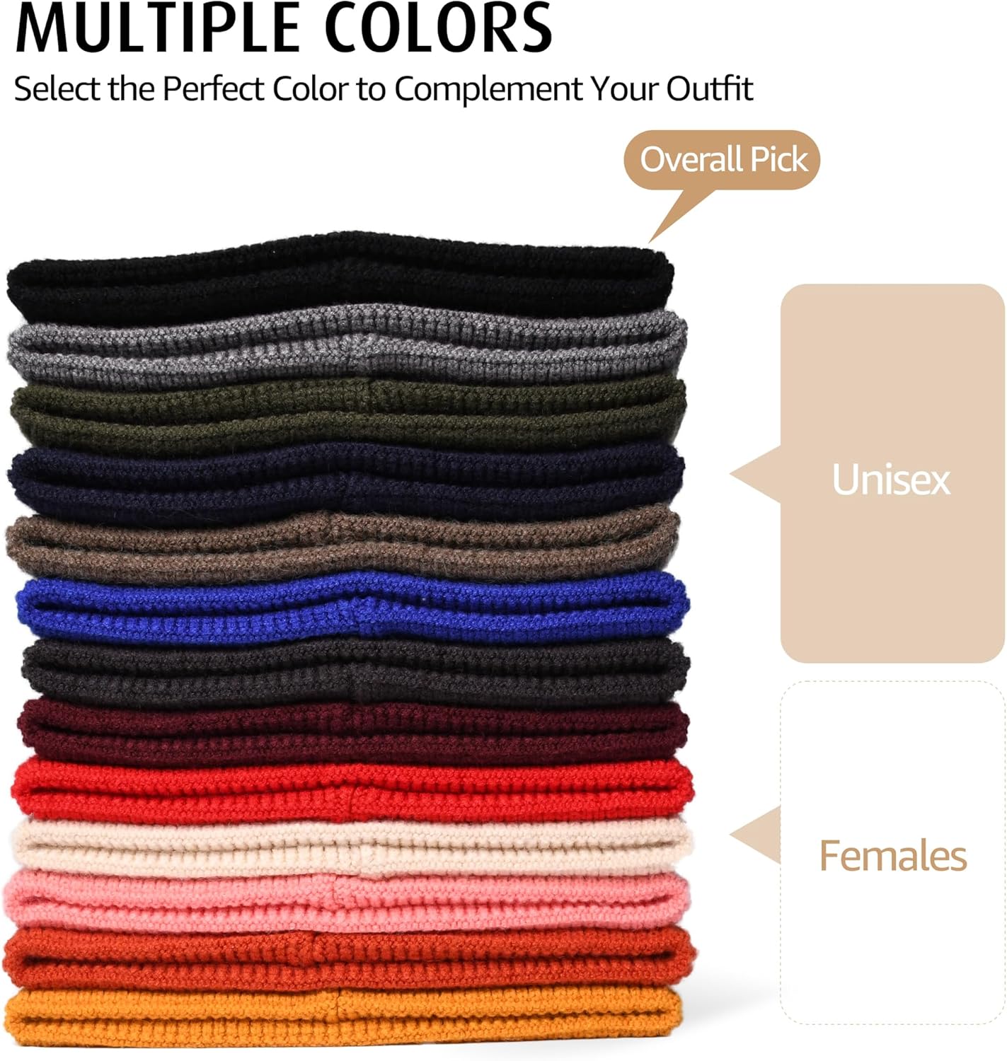 HiRui Knit Beanie Hats for Men Women Winter Hats Skull Caps Warm Classic Slouchy - Image 4