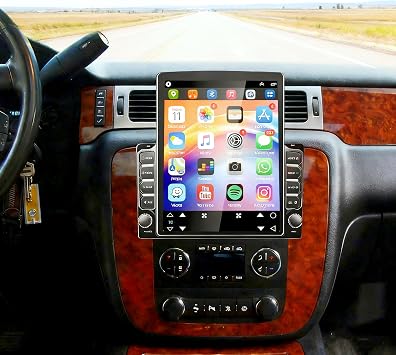 9.7 Car Stereo Radio for Chevy Avalanche 2007-2013 with Wireless with Carplay Android Auto, Vertical Touch Screen for Avalanche Radio Upgrade, GPS, WiFi,EQ, BT, FM, SWC, Mic, Backup Cam, 2+32G
