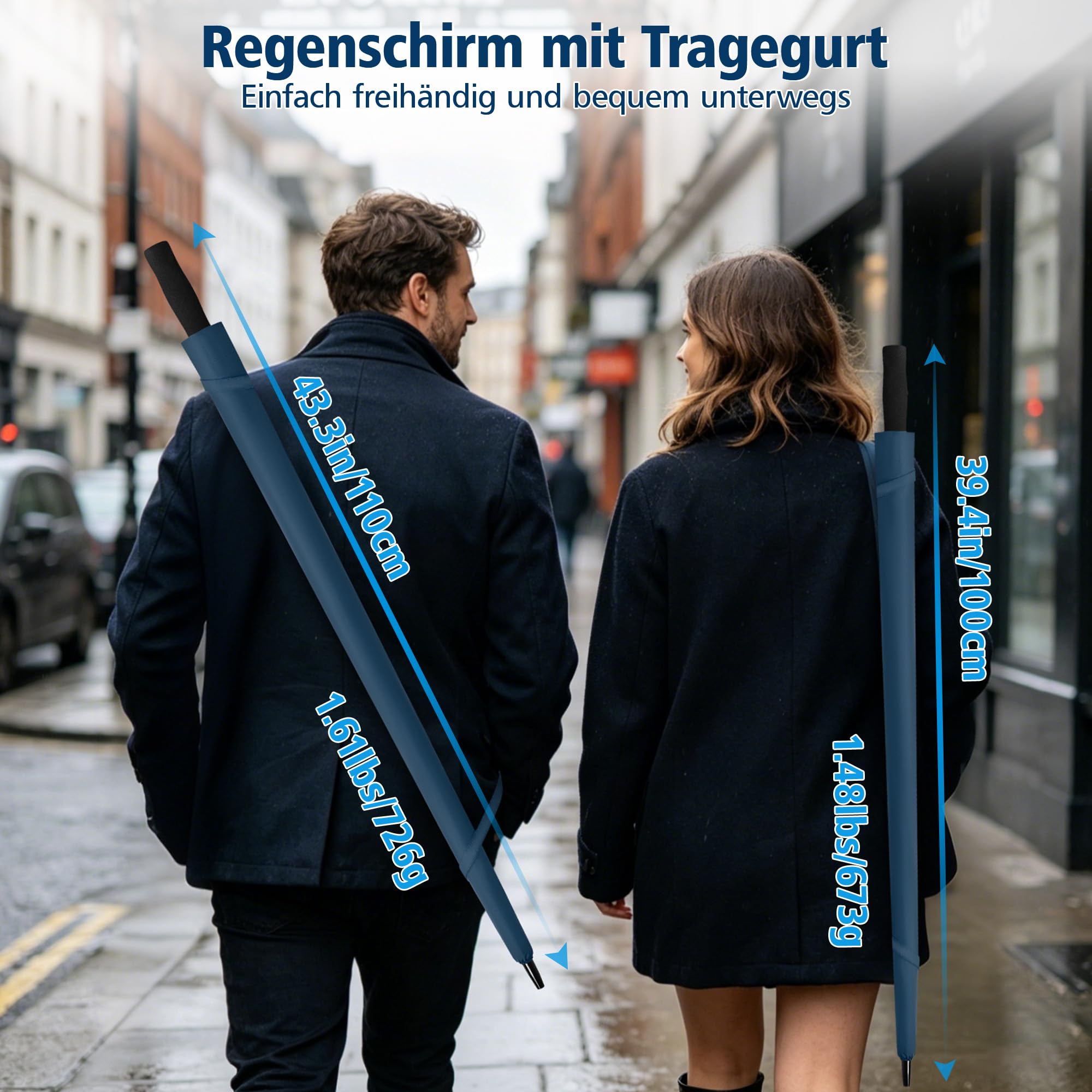 ZOMAKE Regenschirm Groß Sturmfest,XXL/XL Großer Golf Umbrella Sturmfest Automatik,Schirm Windfest Schwarz für 2 Personen,Golfschirm Stabil für Herren Damen Familie