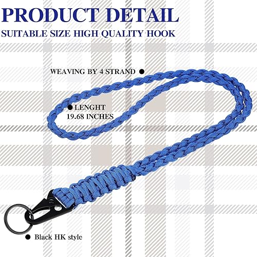 Miniatura 3 de Frienda Juego de 2 Cordones de Paracord de Servicio Pesado Collar de Silbatos Correa Trenzada 550 Cordón de Llavero para Actividades al Aire Libre