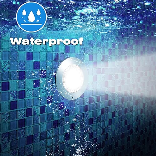 Miniatura 8 de Mopzlink Luces LED para piscina con control de aplicación y control remoto, luces sumergibles subacuáticas RGB regulables de 20 W, luz de piscina