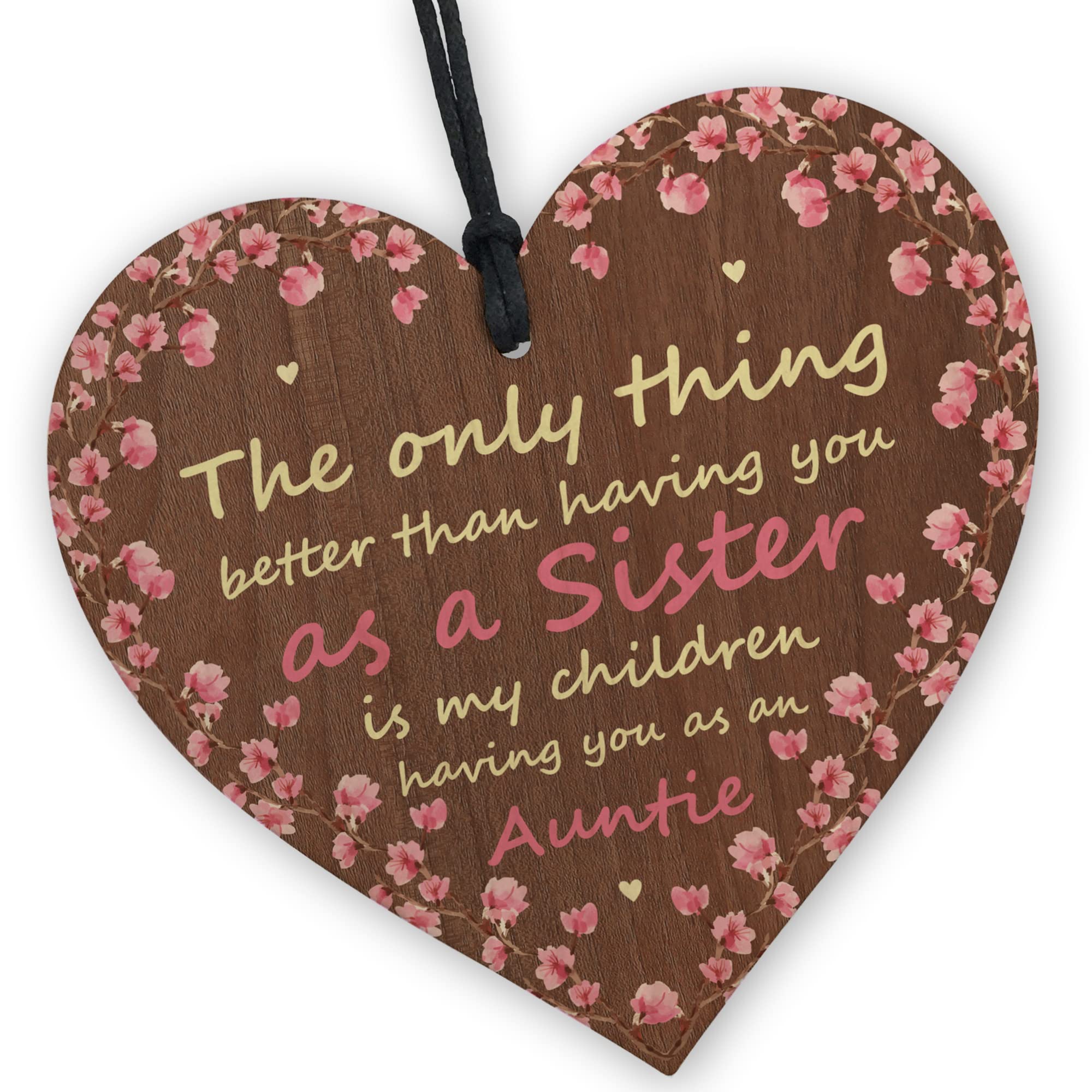 Red Ocean THANK YOU Gifts for Sister | Sister Plaque | Auntie Gifts | Wood Heart | Best Sister Gift | Birthday Gifts Christmas Gifts | Gift Ideas for sister for auntie | Thank you gifts
