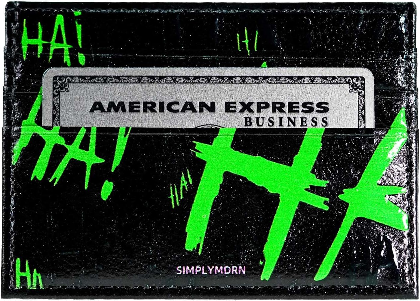 SIMPLYMDRN Jok3ster Card Wallet - Joker Accessories - Credit Card Holder - Cool Wallet For Men - Faux Leather Thin Wallet - Ultra Slim