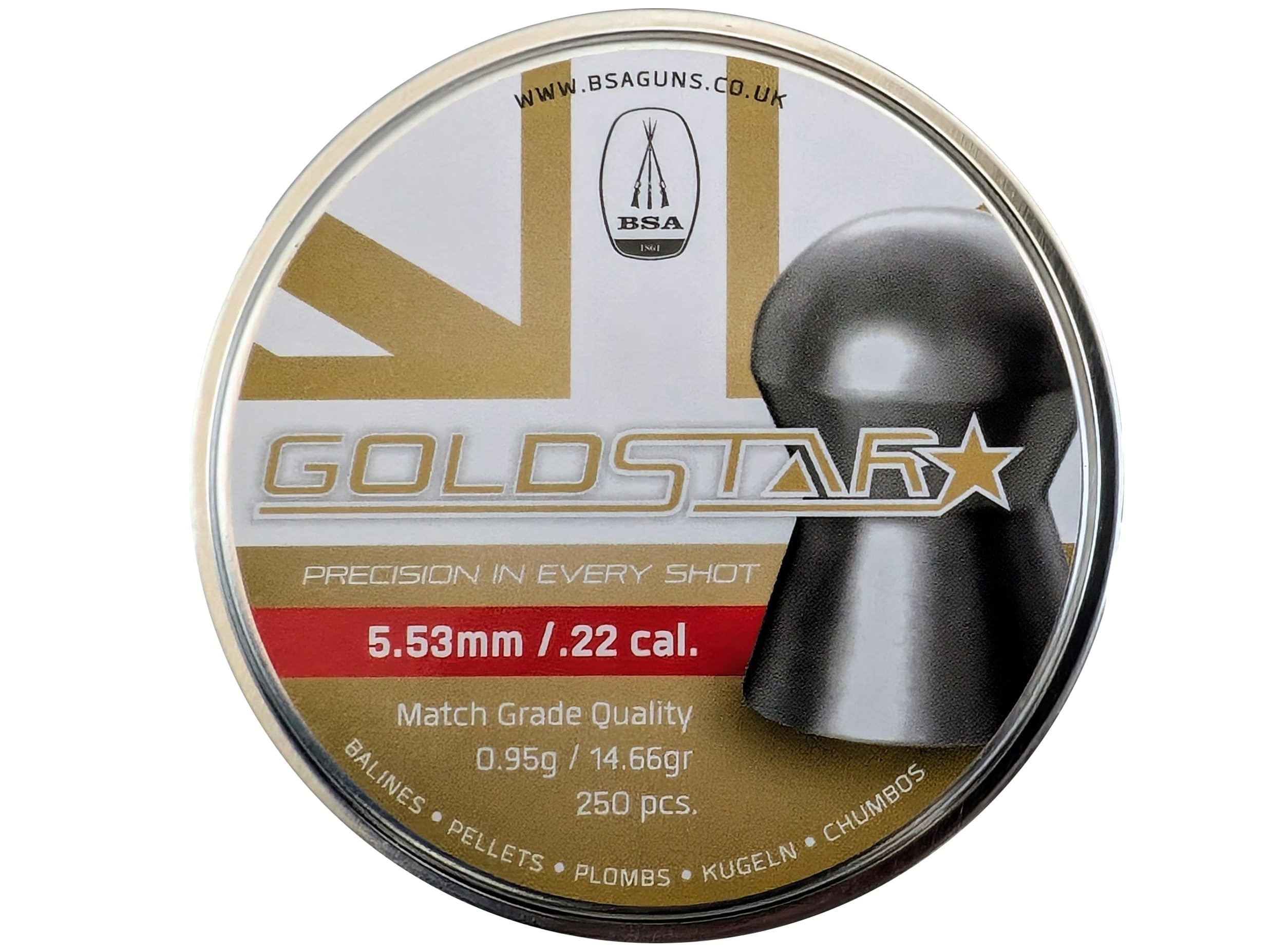 BSA Guns BSA Goldstar .22 (5.5mm) Premium Match Air Rifle Pellets x250