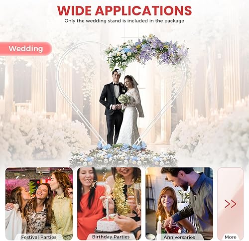 Miniatura 4 de Arco de boda moderno en forma de corazón de metal para arco de boda con marco de globo, marco de globos, estante de exhibición de bodas, eventos,