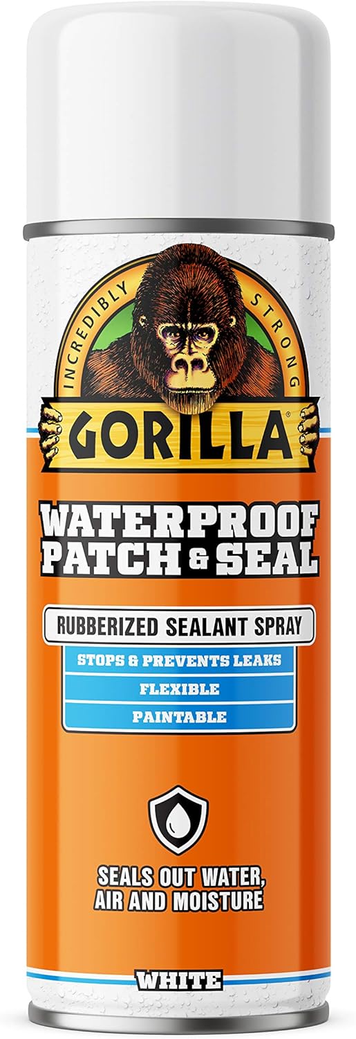 Gorilla Waterproof Patch & Seal Spray, White, 14 Ounces, 1 Pack