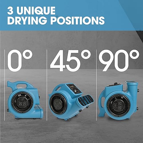 Miniatura 5 de Mini Air Mover Secadora de alfombras y ventilador Ventilador de piso de alta velocidad para espacios de rastreo, áticos, sótanos, baños 15 HP 800