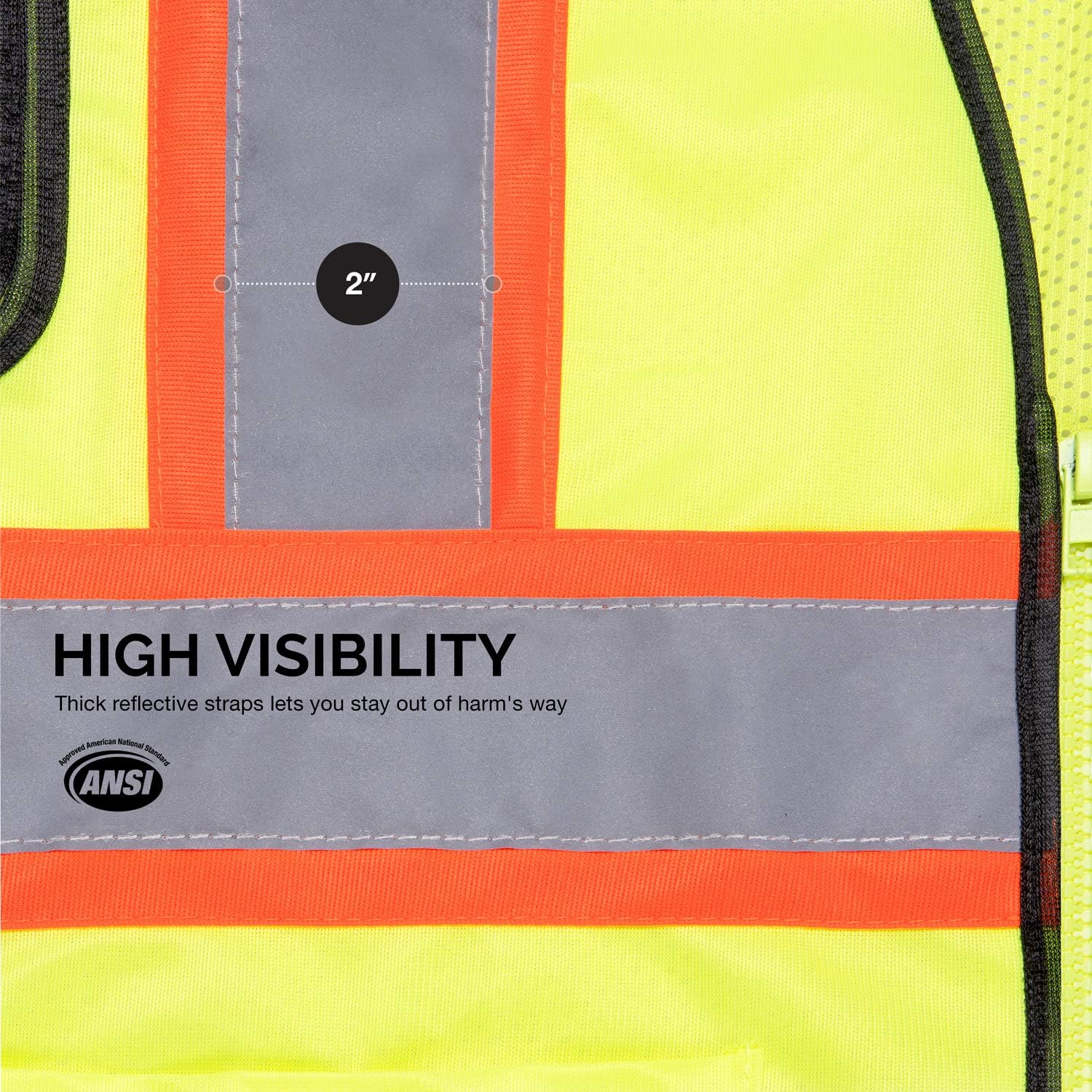 🔥 Cashback up to 70% Neiko 53990A High Visibility Safety Vest with 3 Pockets and Zipper, Neon Yellow | Size L
