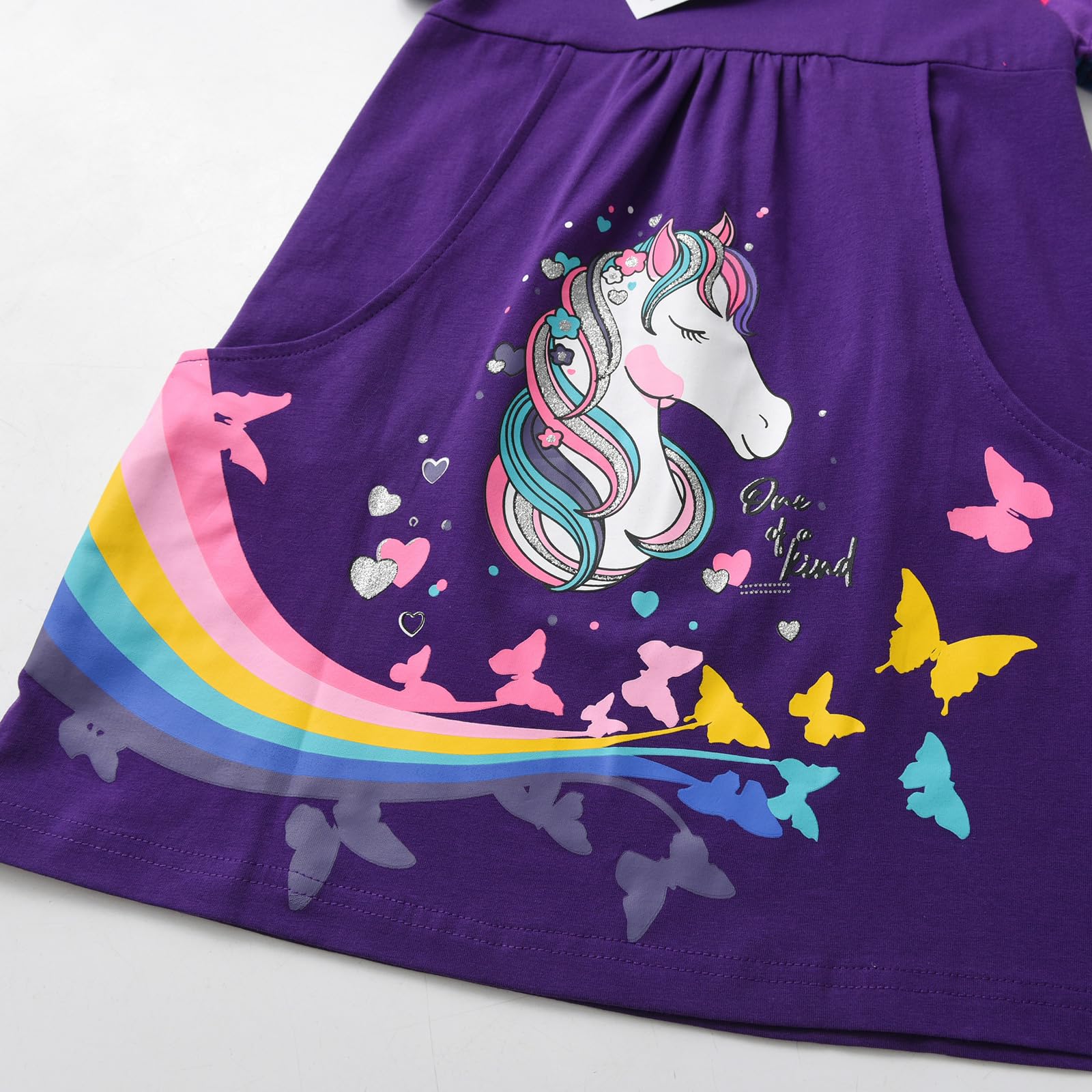 VIKITA Vestido para Niñas Manga Larga Algodón Princesa Casuales Bebe Niñas 2-8 años — view 4