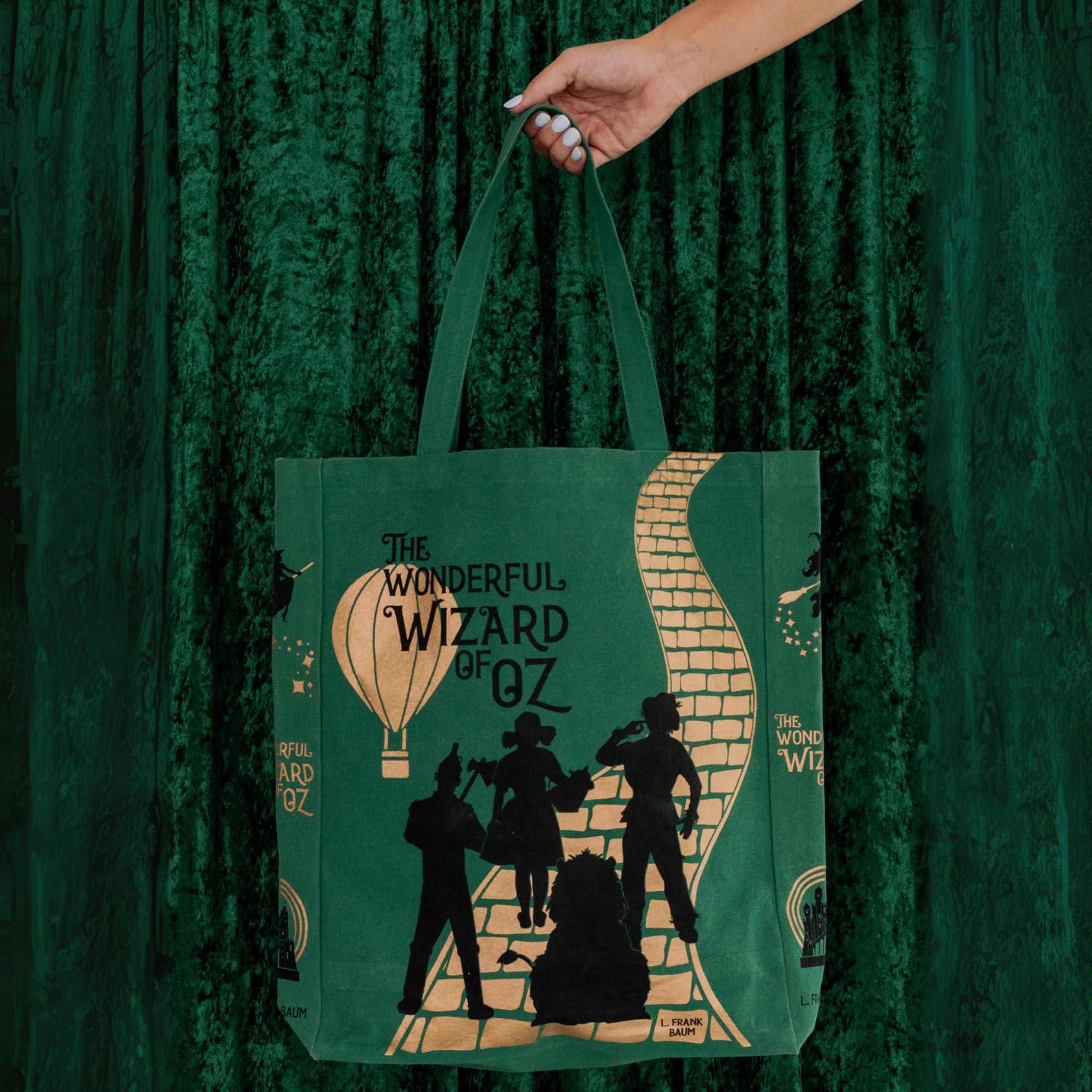 Steel Mill & Co Cute Canvas Tote Bag for Book Lovers, The Wonderful Wizard of Oz Inspired Reusable Bag for Work/Groceries