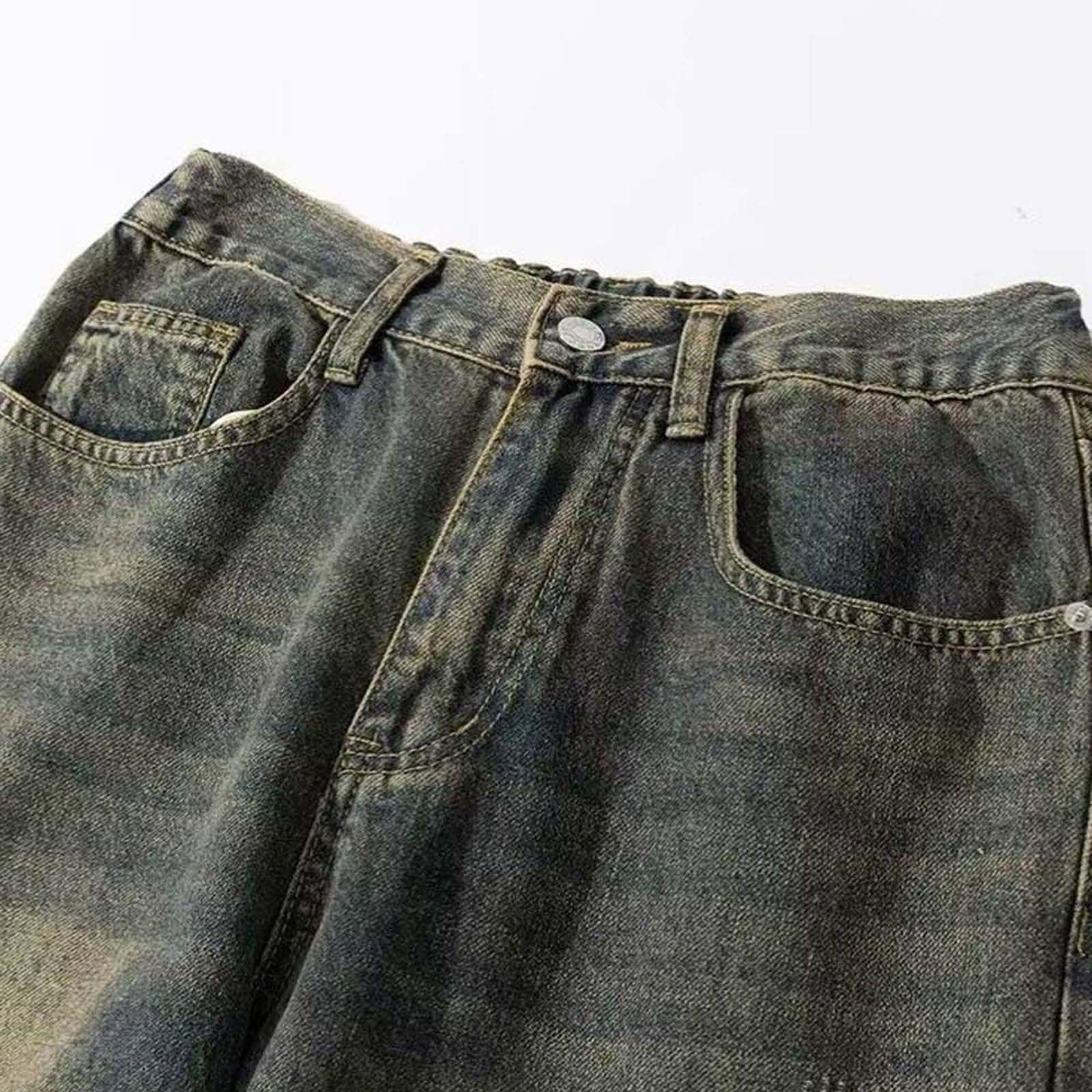Pantalones Vaqueros Hombre-Pantalones Vaqueros Rectos de Estilo Casual para Uso Diario, para Primavera otoño, para Hombre