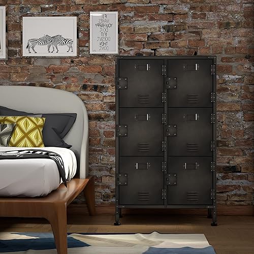 Vista 127 de Taquillas de metal para empleados, armario de almacenamiento de acero con 5 puertas para el hogar, oficina, escuela, gimnasio (blanco)
