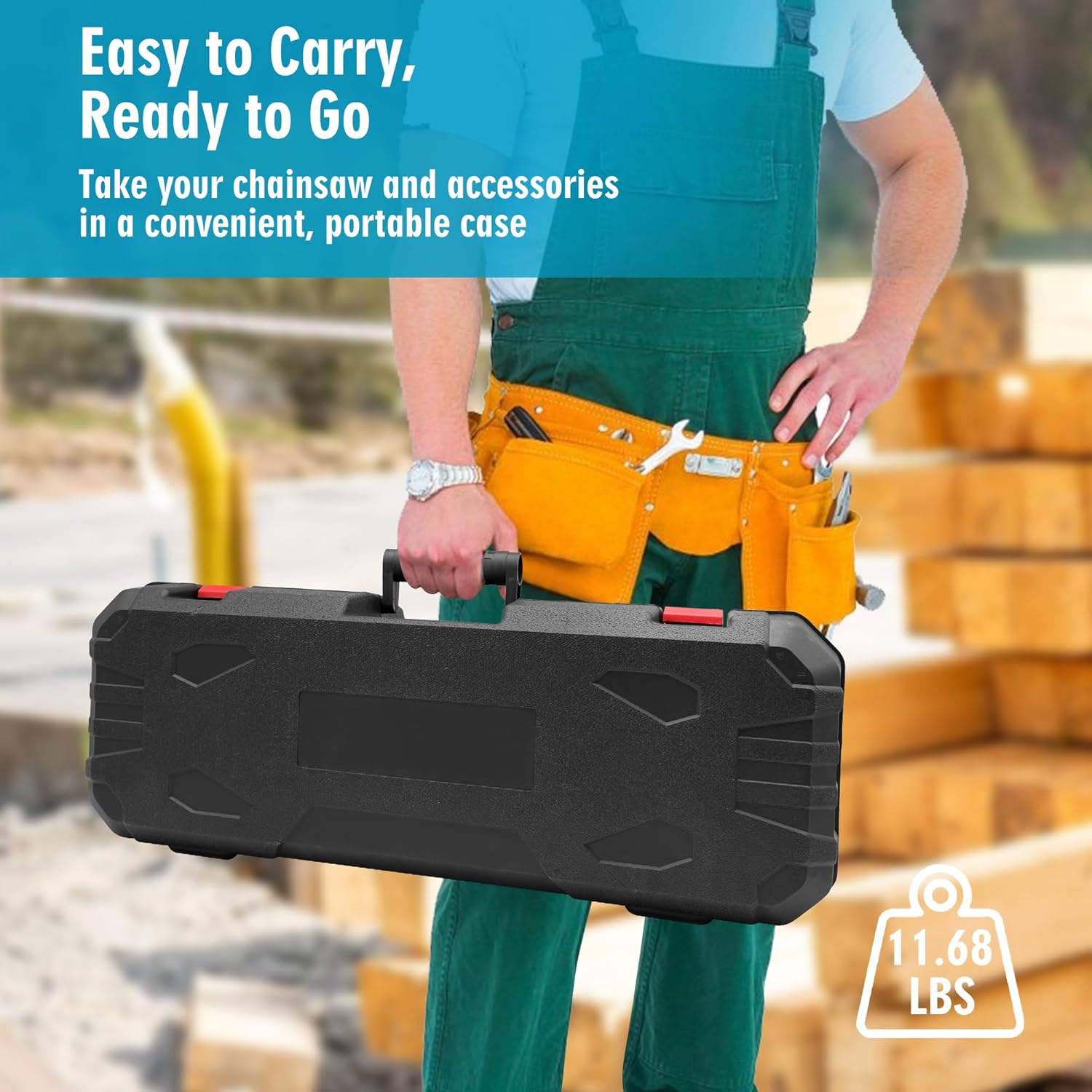 12 Inch Chainsaw Cordless Electric Chain Saw with 2 x 4000mAh Rechargeable Batteries 1 x Chain Powerful Handheld Saw for Tree Trimming Wood Cutting Gardening Tool for Thick Branches and Logs