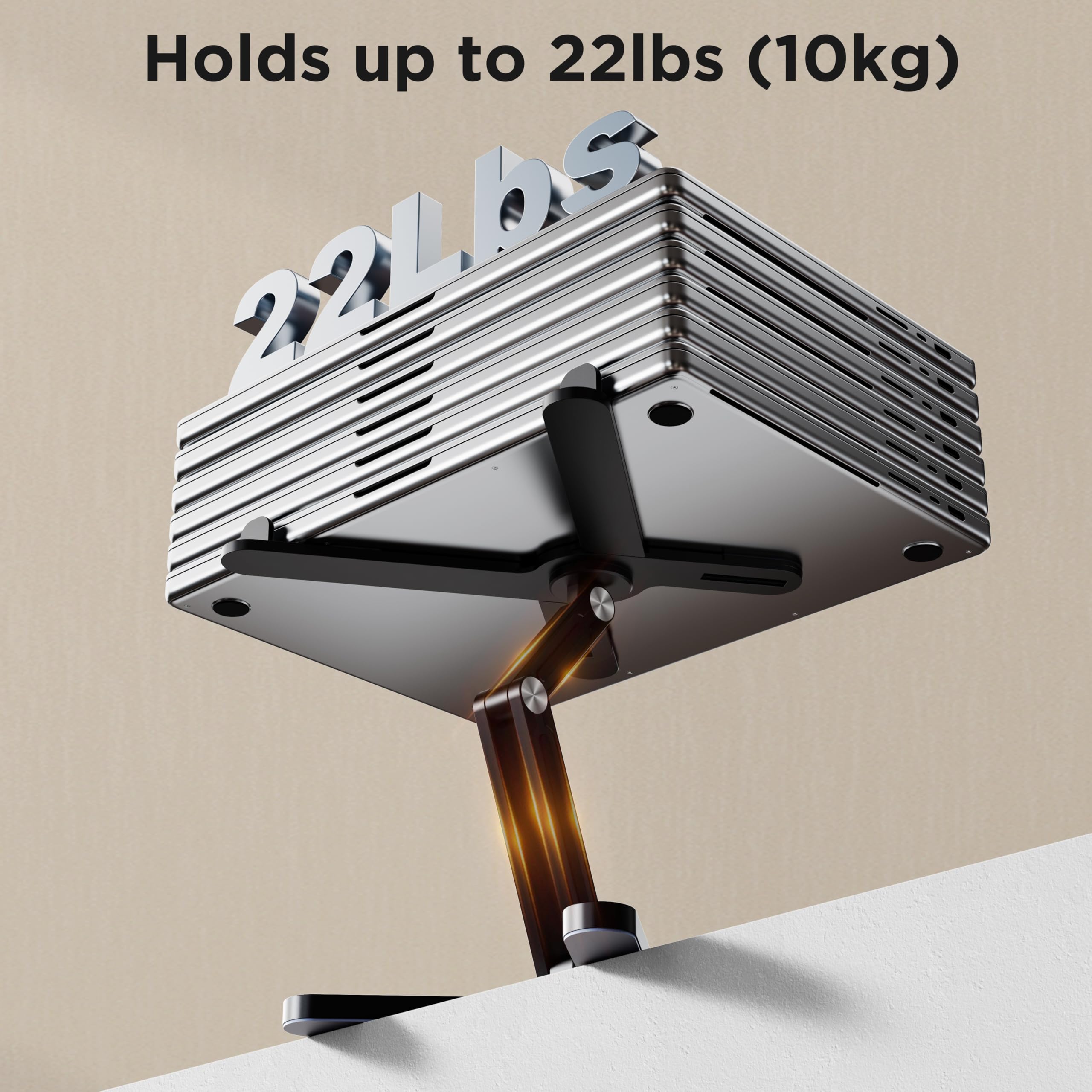FoldWise X Supporto per Laptop da Scrivania - 100% Alluminio, Base Rotante a 360°, Pieghevole, Altezza & Angoli Regolabili - Riser Robusto & Portatile per MacBook e Laptop da 11-18''