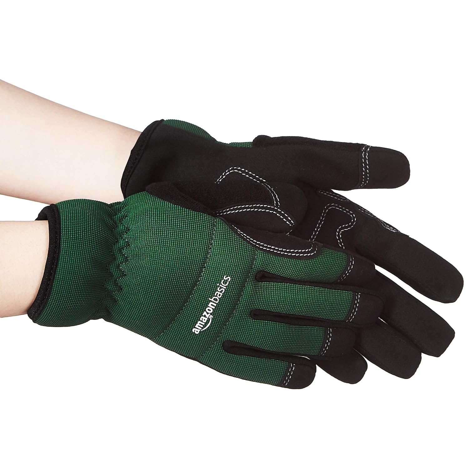 Amazon Basics Women's Work or Garden Gloves - Extra Large, Green