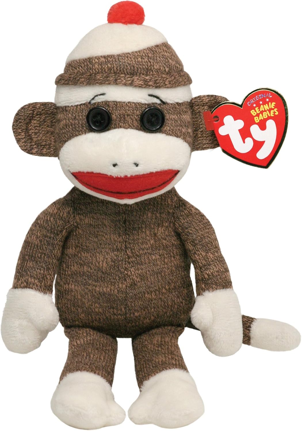 Ty Beanie Socks the Sock Monkey Brown 