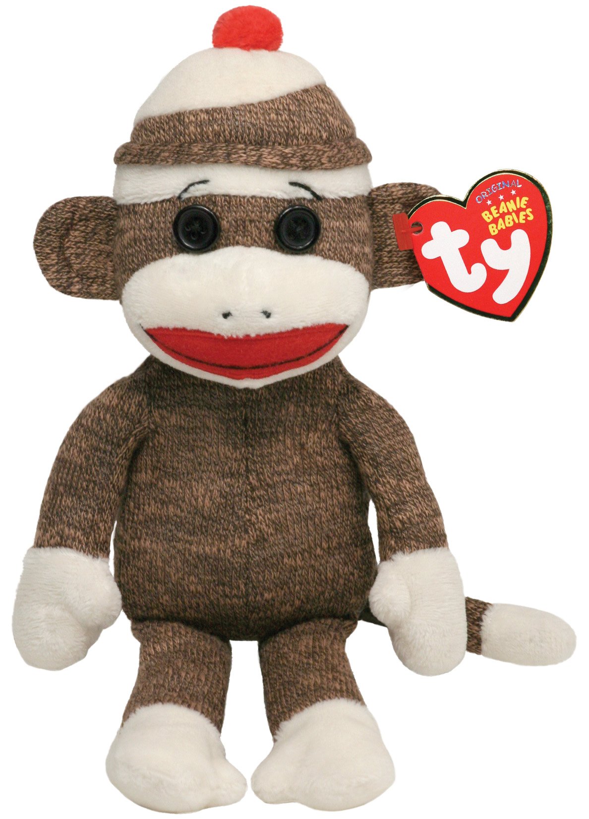 Ty Beanie Socks the Sock Monkey Brown 23cm
