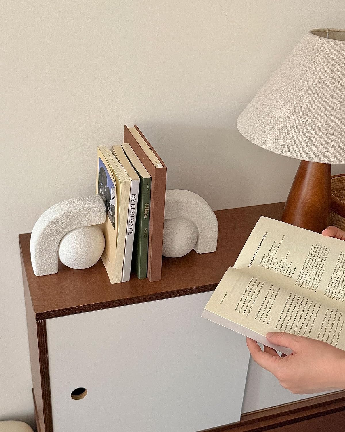 Decorative Bookends for Shelves，Heavy Duty Geometric Book Stopper for Bookshelf, Desk, Office & Modern Home Decor