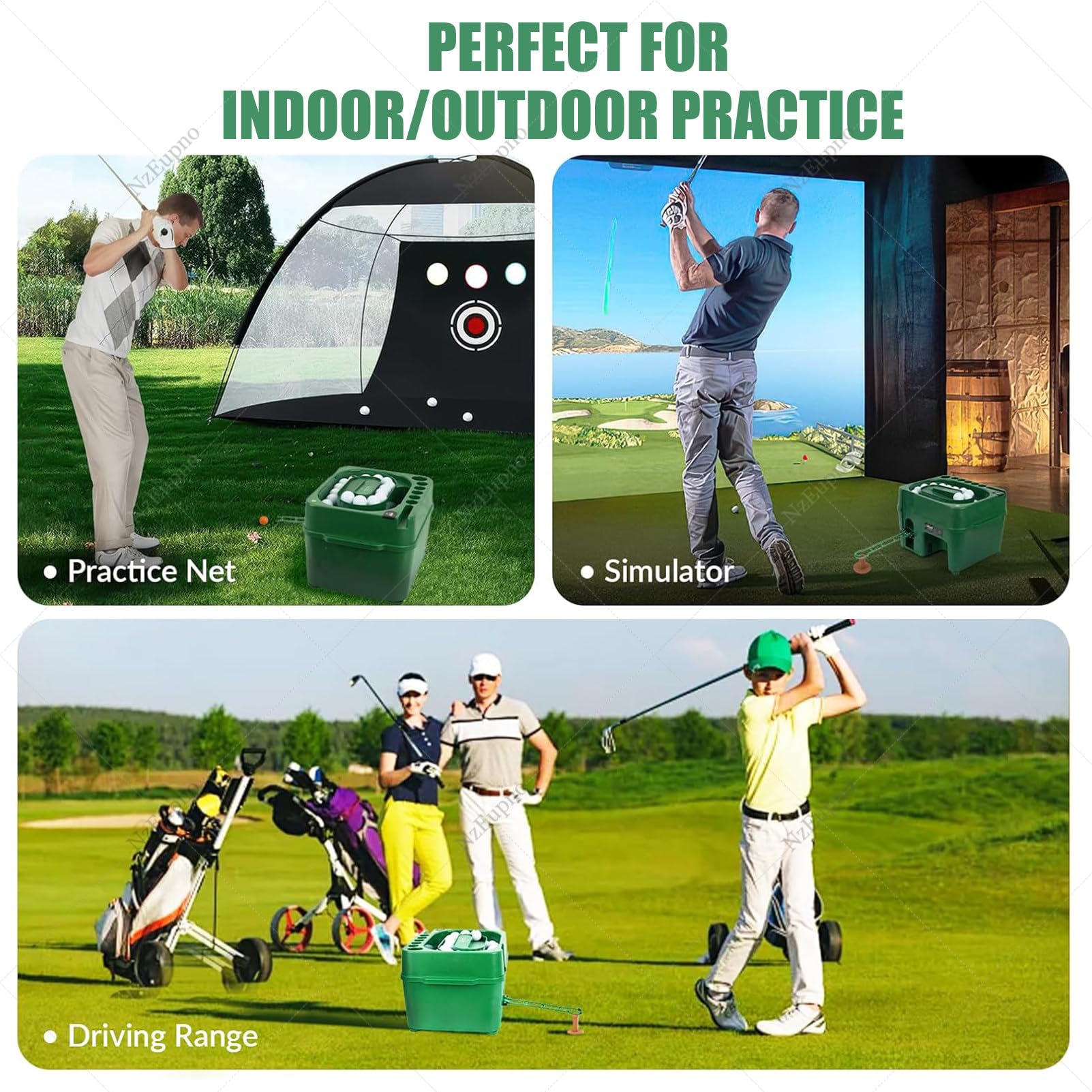 Dozownik piłek golfowych, urządzenie do gry w piłeczki golfowe, regulowana wysokość, maszyna do koszulki golfowej z 6 gniazdami klubowymi do symulacji wewnętrznych strzelnic