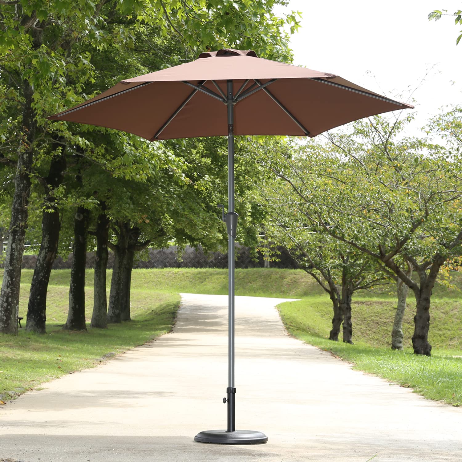 Amazon.co.jp: 不二貿易 パラソル 幅202×奥行240×高さ234㎝ ブラウン