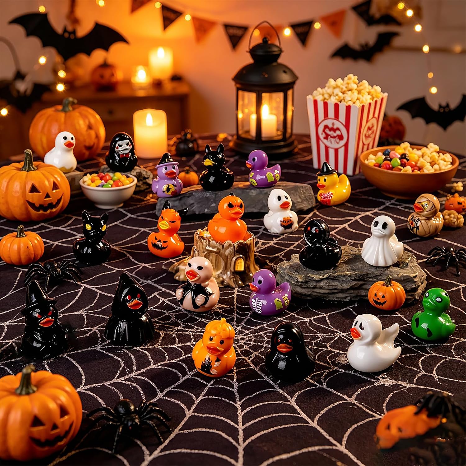 100Pcs Halloween Mini Ducks Miniature Halloween Resin Figurines Decor image 3