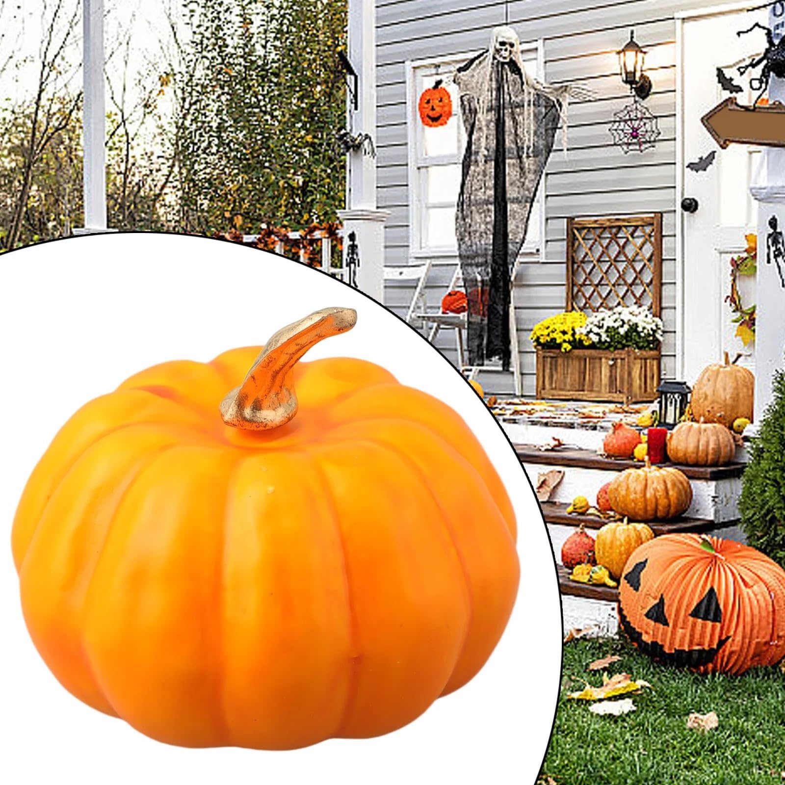 10 pezzi di zucca artificiale autunnale, simulazione for decorazioni da tavola e for la casa Per La Decorazione Della Camera(Blue)