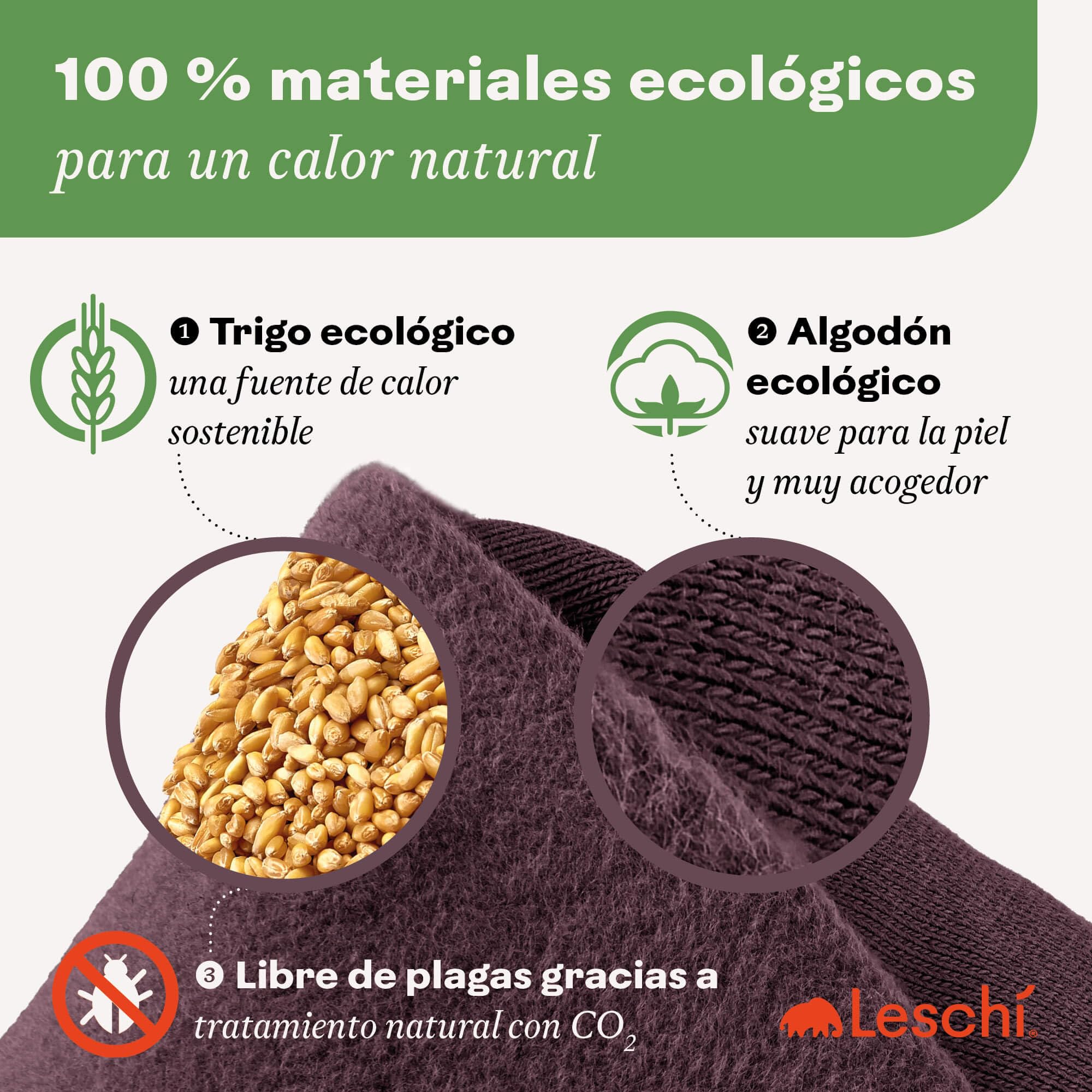 LESCHI Bolsa Semillas Microondas de 100% Algodón y Trigo Orgánicos, Saco de Semillas con Funda Lavable, Saco Térmico de Semillas para Dolores Menstruales, Cólicos y Dolor Abdominal, Oso Teddy morado