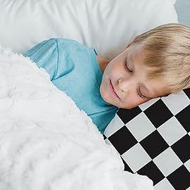 Little Sleepy Head Toddler Pillowcase, 100% Cotton & Hypoallergenic Pillow Case for Toddler Pillow, Snug Fit Envelope Pillowcase, 13x18 Pillowcase, Pilllow Sold Separately (Checkers Black)