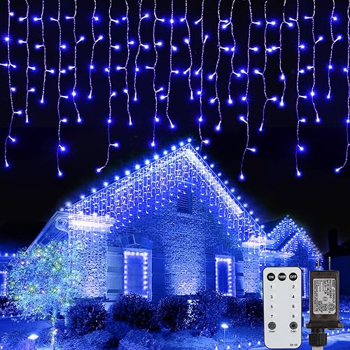 Miniatura 15 de Brightown Luces de Carámbanos para Exteriores, 66 Pies 736 Luces LED de Carámbanos de Navidad con 138 Gotas, 8 Modos, Luces de Cadena de Navidad con