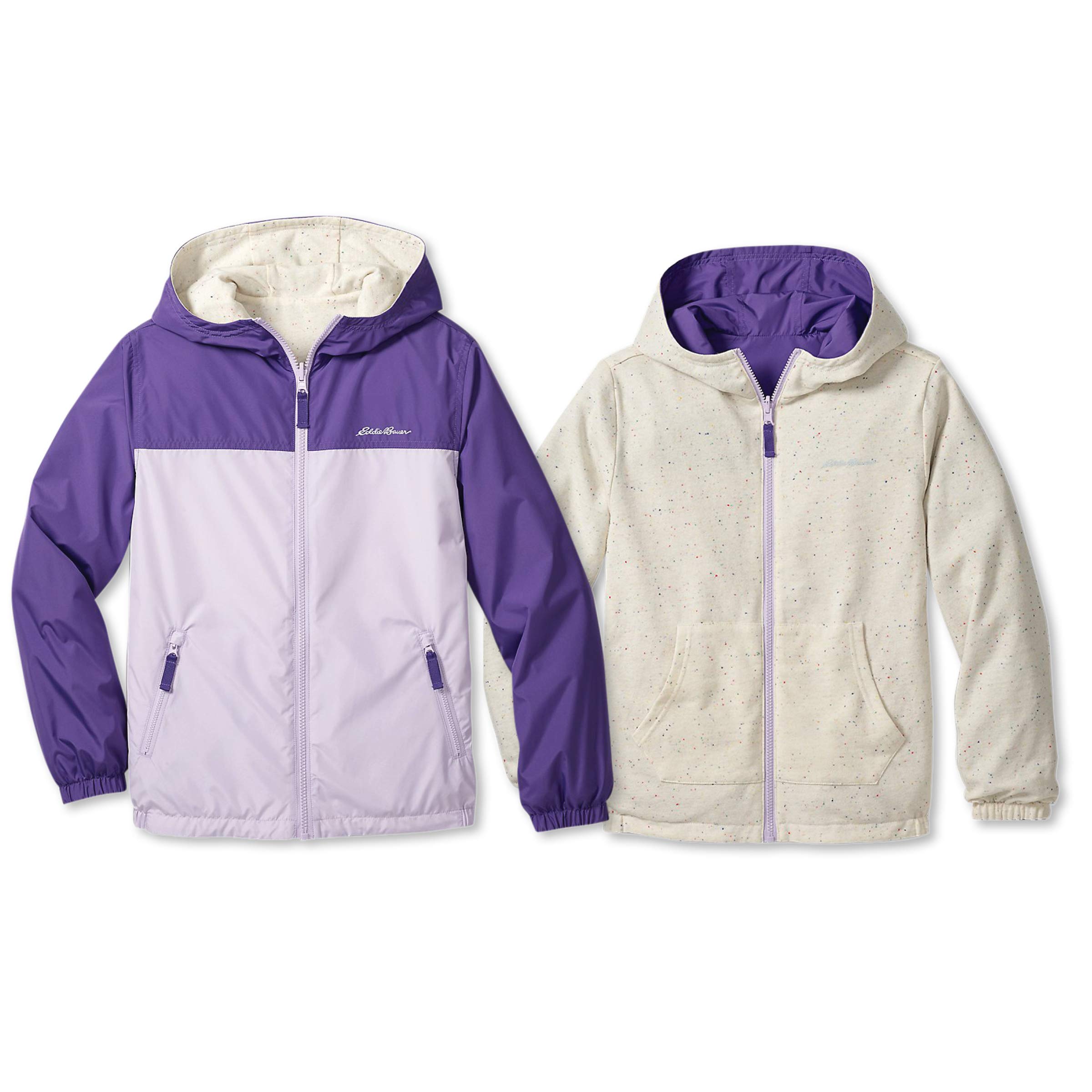 Eddie Bauer Kids Windbreaker Hooded Jacket - Reversible Waterproof