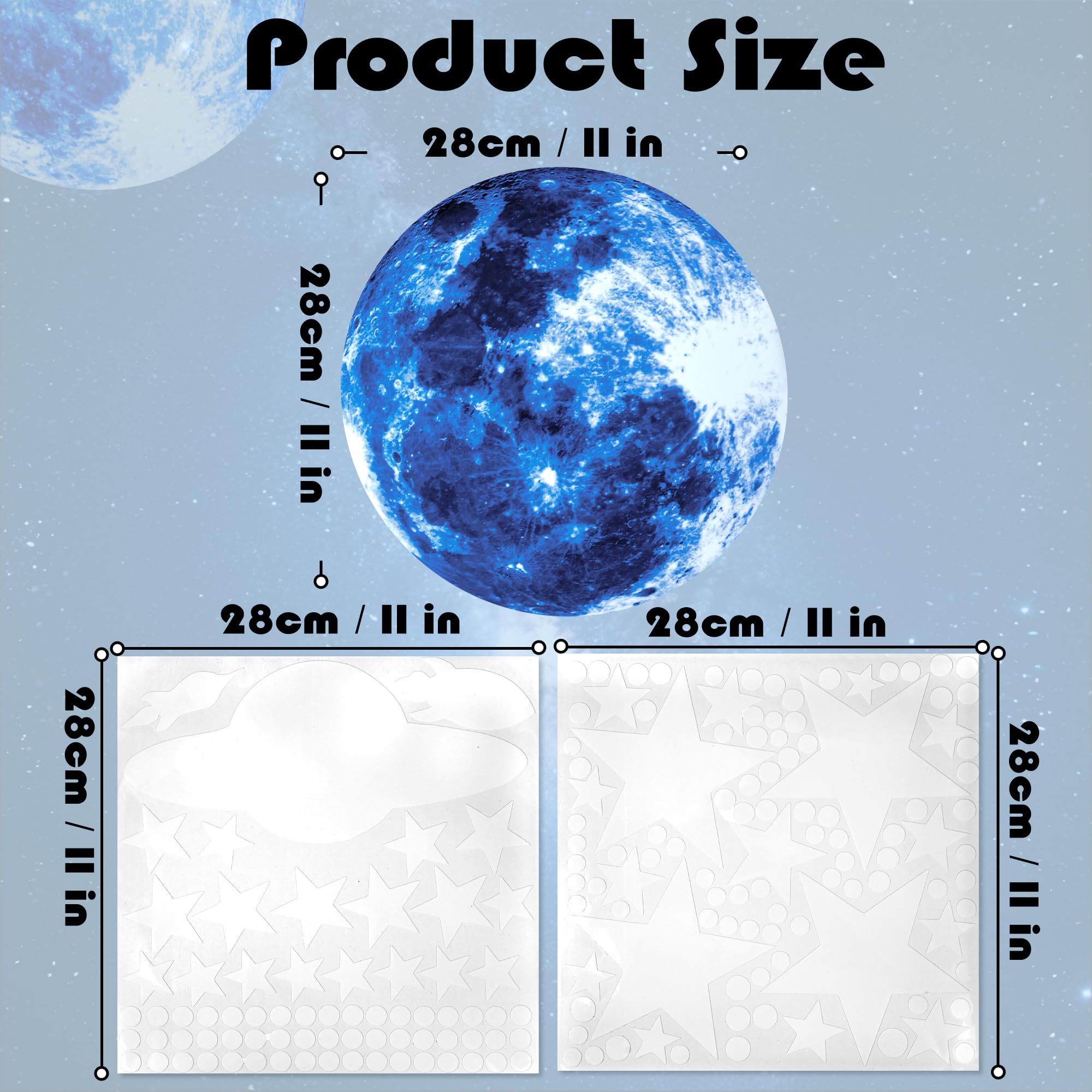 Glow in The Dark Stars for Ceiling Moon Planet Star Stickers for Wall Decor Glow in The Dark Star Stickers and Dots Wall Stickers Decor - Image 2