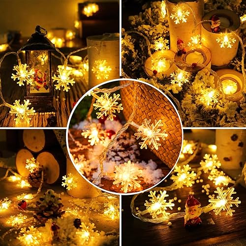 Miniatura 3 de Luces decorativas de Halloween, 20 pies, 40 LED, 3D, calabaza, murciélago, fantasma, araña, funciona con pilas, luces parpadeantes impermeables para