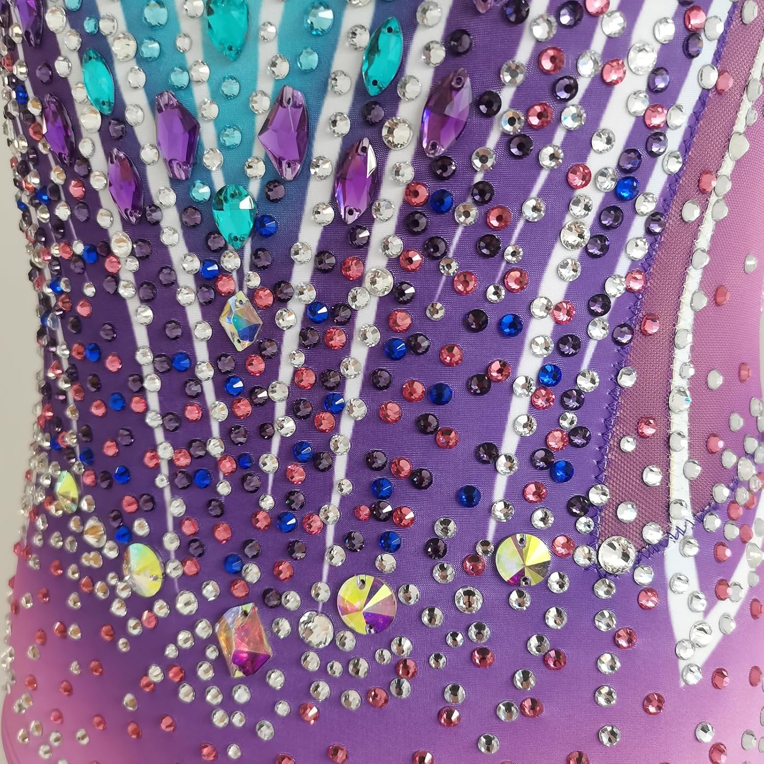 LIUHUO Rhythmic Gymnastics Leotards Purple Blue Costumes Women Girls Competition New Rules