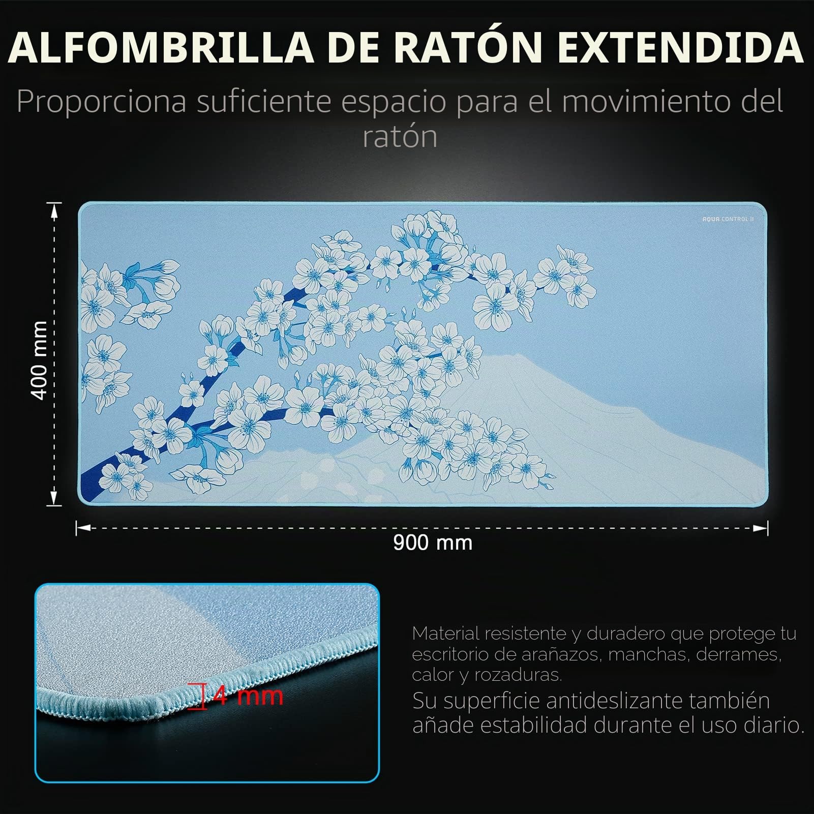 Alfombrilla de ratón para Juegos X-Raypad Aqua Control 2 AC2, Ultra Alta precisión con Velocidad Capacidad de Control, diseñada para Jugadores Fps con Bajos requisitos de dpi