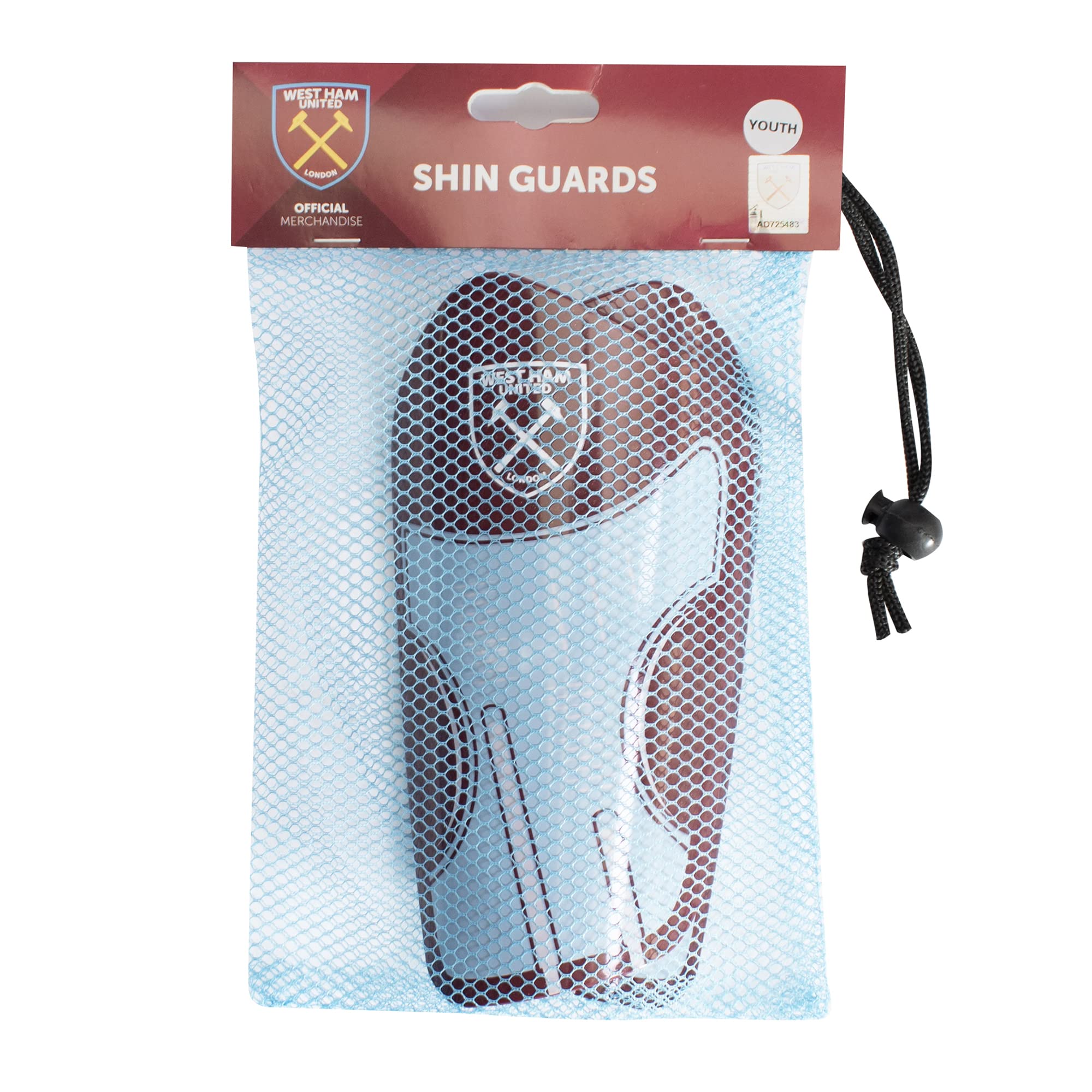 West Ham DELTA Slip-In Shin Guards - Youth, Claret - Image 2