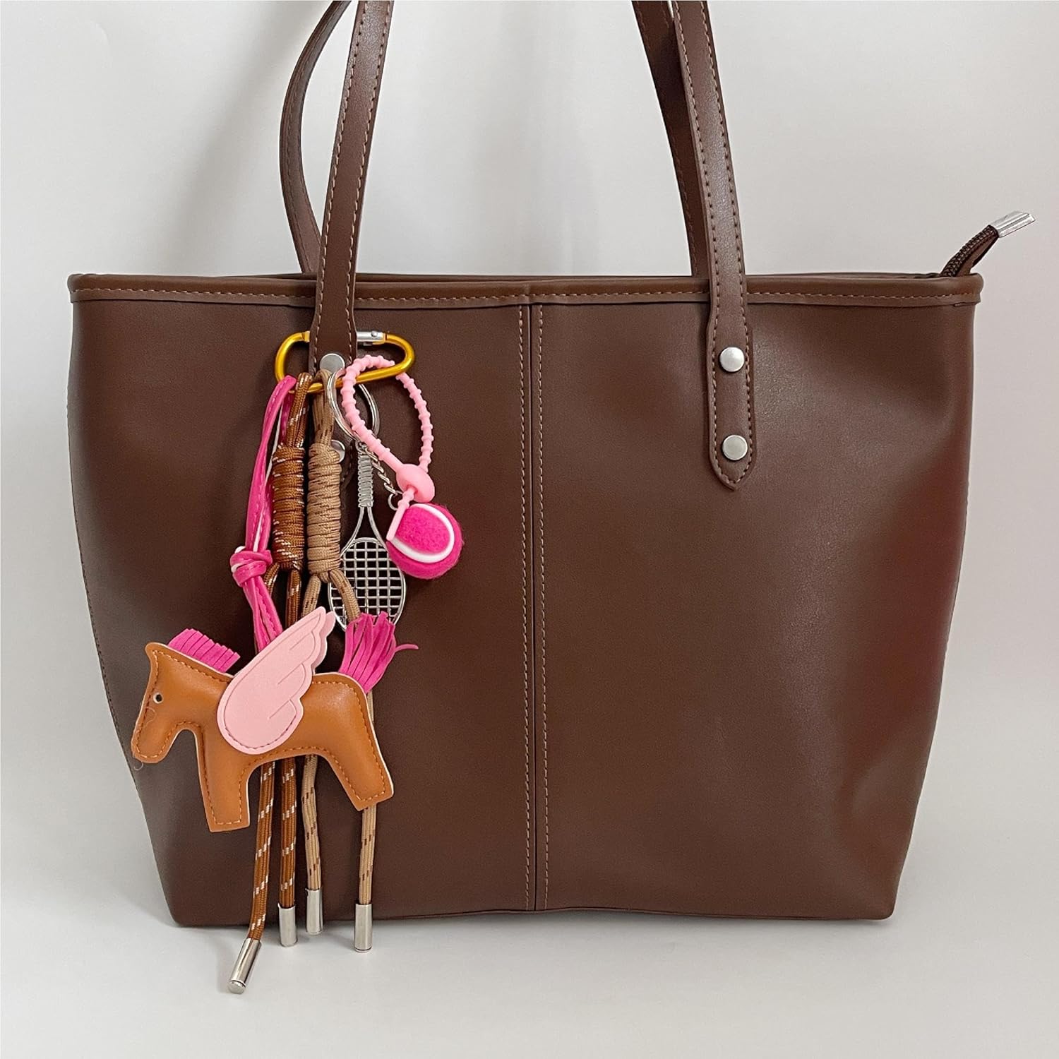 QTMY Cute Horse Tassel Keychain Bag Charms for Handbag Purse Backpack Accessories for Bogg Bag,659 - Image 4