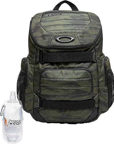 Oakley Mochila grande Enduro 3.0 para hombre de 30 L para senderismo, mochilero, campamento + paquete con botella de agua de diseñador iWear, verde