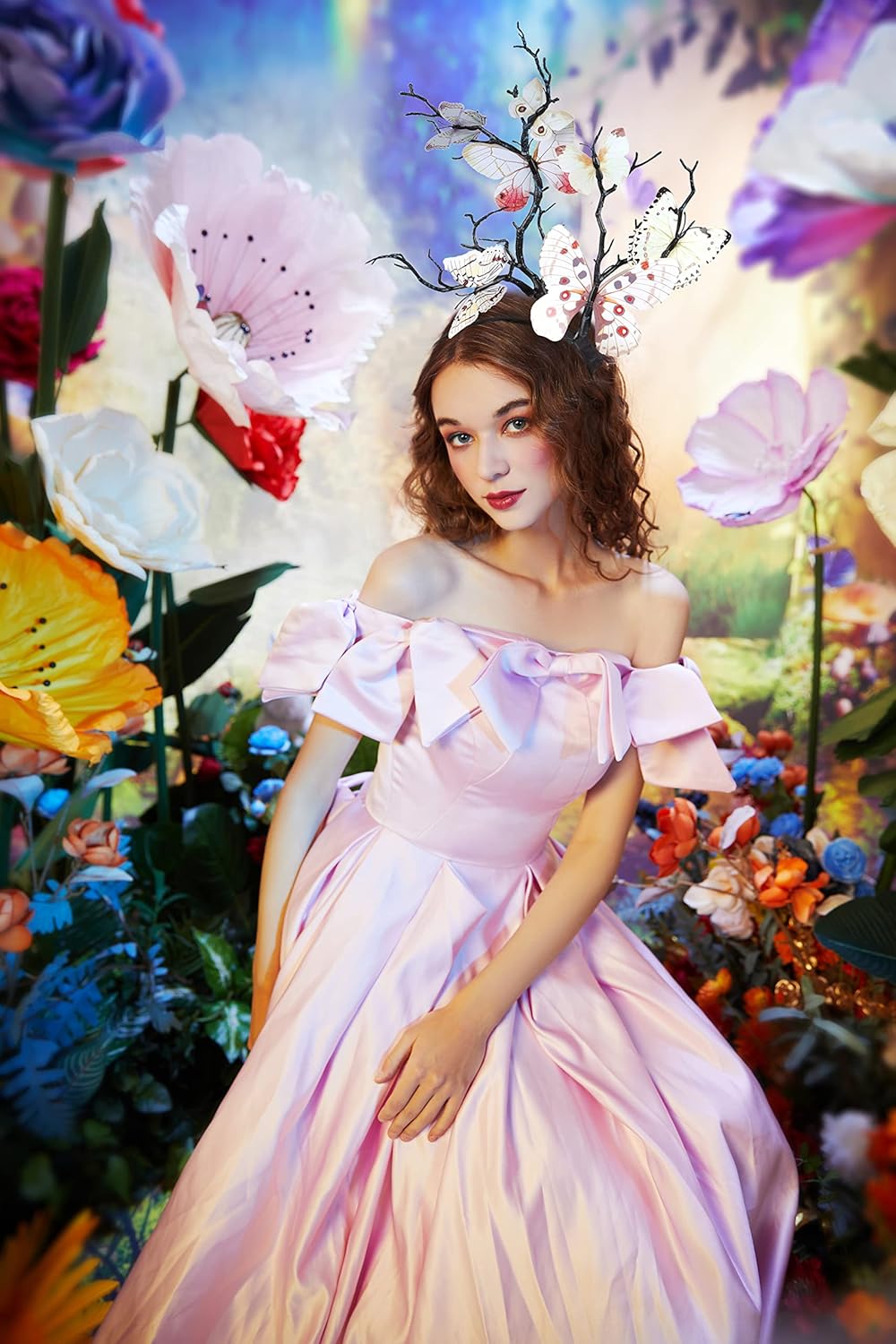 Coucoland Butterfly Headband Fascinator Hat - Monarch Butterfly Headband Crown Tea Party Halloween Costume Headpiece - Image 3