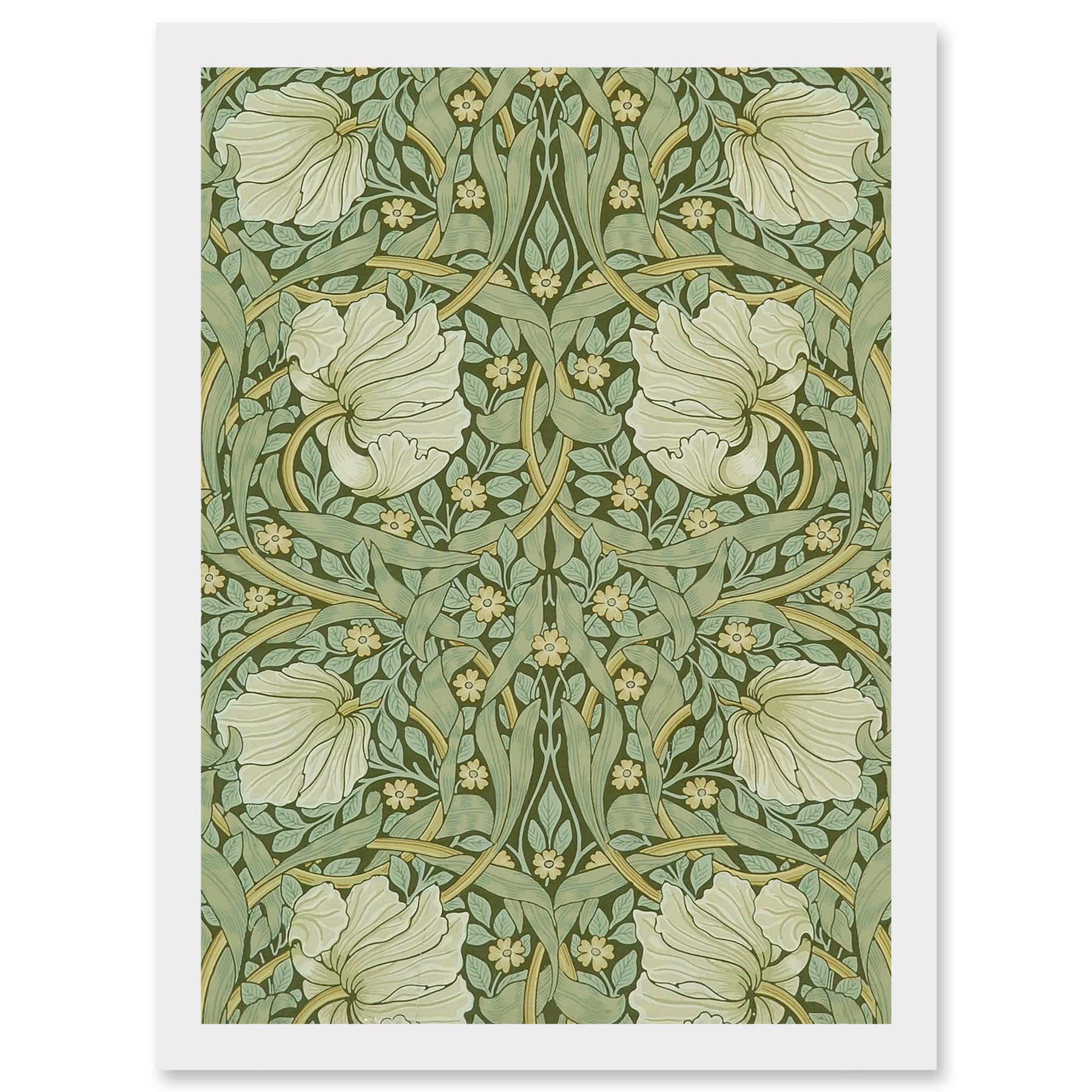 Artery8 William Morris Pimpernels Craft Pattern Design Artwork Framed Wall Art Print A4